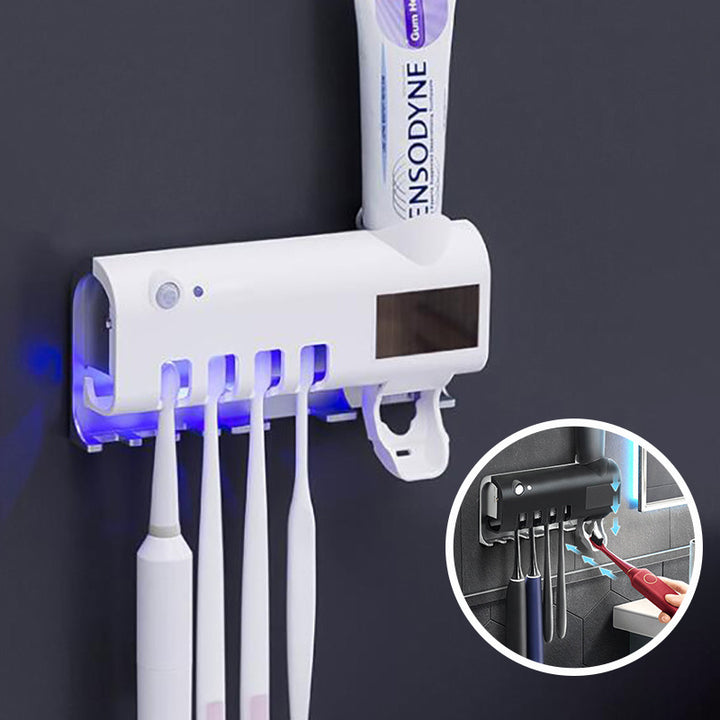 🦷 Smart Oral Care – UV Toothbrush Sterilizer &amp; Automatic Toothpaste Dispenser! 🛡️