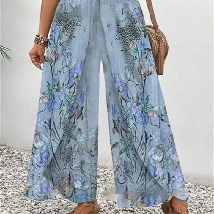 European And American Fashion Positioning Printed Casual Loose Wide-leg Pants