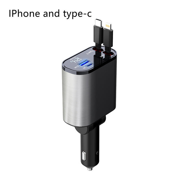 🚀 Metal Car Charger 100W – Super Fast Charging for USB &amp; Type-C Devices!