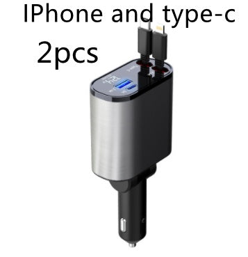 🚀 Metal Car Charger 100W – Super Fast Charging for USB &amp; Type-C Devices!