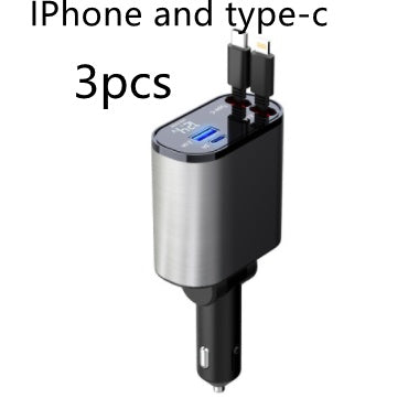 🚀 Metal Car Charger 100W – Super Fast Charging for USB &amp; Type-C Devices!