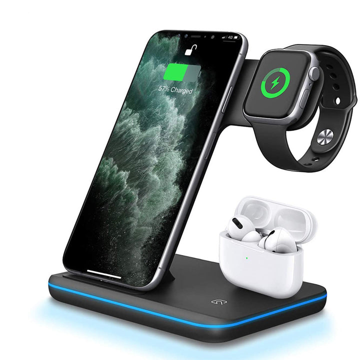 ⚡ 3-in-1 Wireless Charging Stand – Fast, Safe &amp; Ultra-Convenient! 🚀