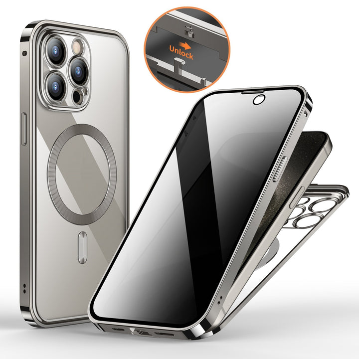 🔒 Magnetic Anti-Privacy Phone Case – Ultimate 360° Protection with Wireless Charging Support! 📱✨