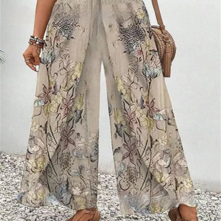 European And American Fashion Positioning Printed Casual Loose Wide-leg Pants