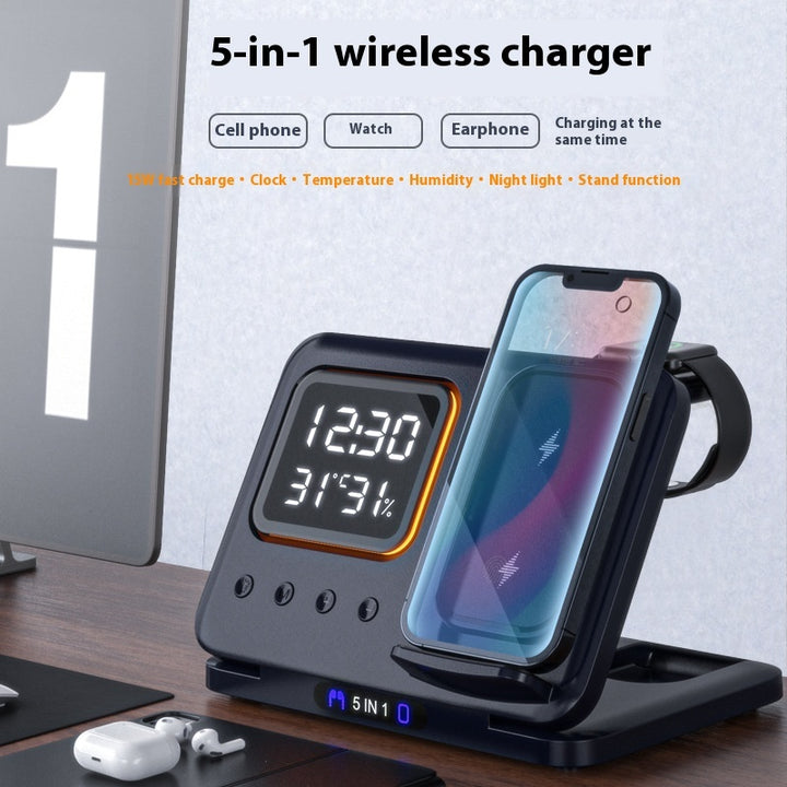 🚀 15W Wireless Charger 5-in-1 – The Ultimate Smart Charging Solution! 📱⌚🎧