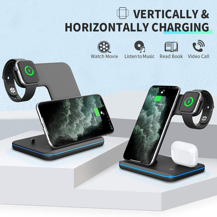 ⚡ 3-in-1 Wireless Charging Stand – Fast, Safe &amp; Ultra-Convenient! 🚀